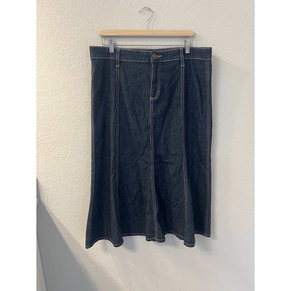 Riders Copper Women‎ 15M Blue Jean Long Dark Wash Flared Panel